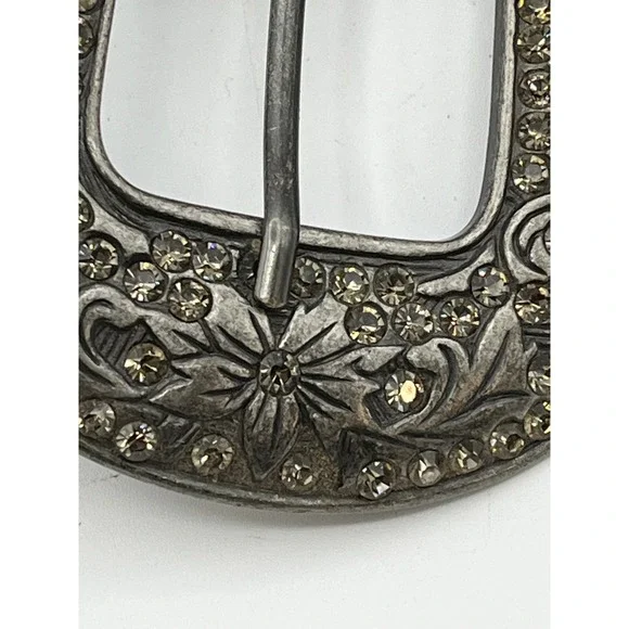 Rhinestone Studded Leather Belt Wm's Large Western Rockabilly Turq. Stones READ - Picture 3 of 11